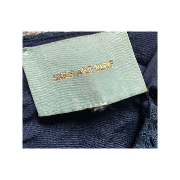 Skies Are Blue Womens/Teen Mini/Midi Eyelet Lace Fringe Dress Size Small Fringe - Picture 7 of 7